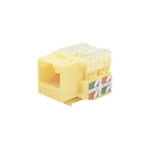 Ma?dulo Jack Keystone Cat6 con terminacia?n 110 (Punchdown) para faceplate - Color Amarillo