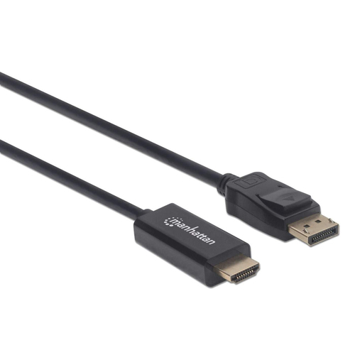 Miniatura 5 de Adaptador vídeo Manhattan Cable DisplayPort a HDMI 4k@60Hz DisplayPort a HDMI, 1.8 m, Negro