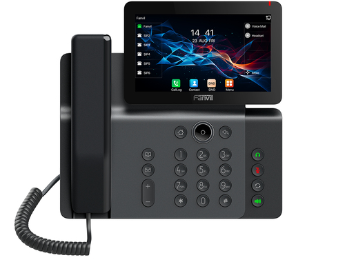 Tela?fono IP Empresarial / Pantalla Ta?ctil 7" / Wi-Fi 6 / Bluetooth 5.4 / 20 La?neas SIP / Ca?mara 1080p / PoE / Material Antibacterial