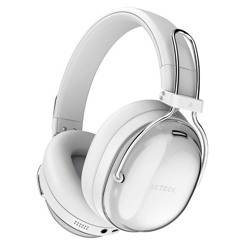 Audifonos Acteck Luxe Pure HP730 Diadema, Inalambrico y alambrico, 3.5 mm, Bluetooth, Blanco