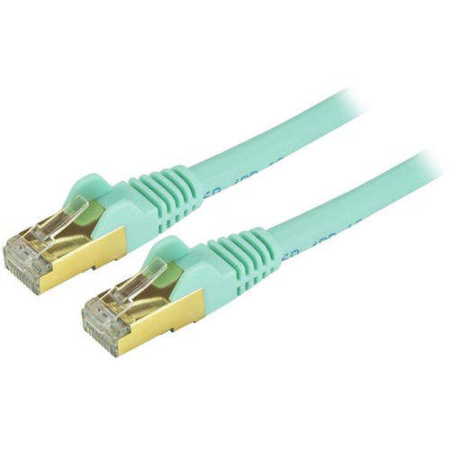 Cable de Red StarTech.com Cable de 1.5m de Red Ethernet RJ45 Cat6 Blindado STP - Cable sin Enganche Snagless – Aqua, 1.5 m, Cat6a, RJ-45, RJ-45, Turquesa