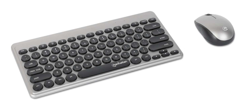 Miniatura 2 de Teclado Inalámbrico Manhattan 10 m, Teclado numérico, Negro, Plata