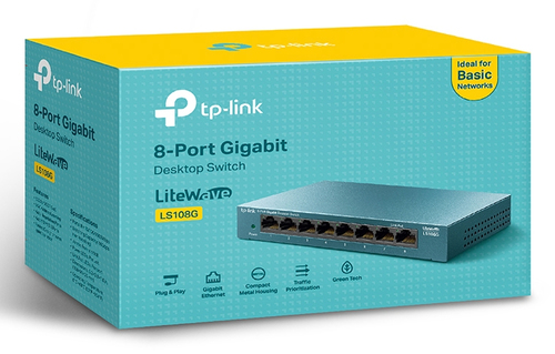 Miniatura 2 de Switch TP-Link LS108G No administrado, RJ-45 8, Gigabit Ethernet (10/100/1000), Azul