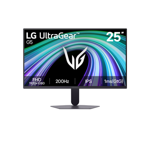 Monitor LG 25G523B-B LCD, 24.4", Full HD, IPS, 200 Hz, 1 ms, FreeSync, NVIDIA G-SYNC, Negro