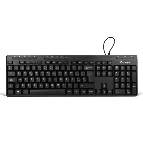 Teclado Vorago KB-202 Español, Alámbrico, USB, Negro