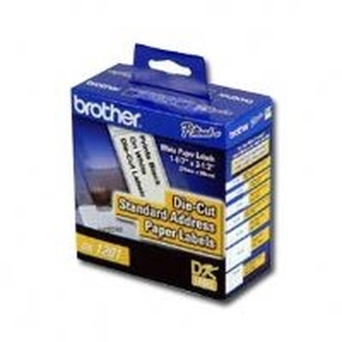 Etiquetas para impresora Brother DK-1201, Blanco, Etiqueta para impresora autoadhesiva, Etiqueta troquelada, Rodar, Brother, 9.03 cm