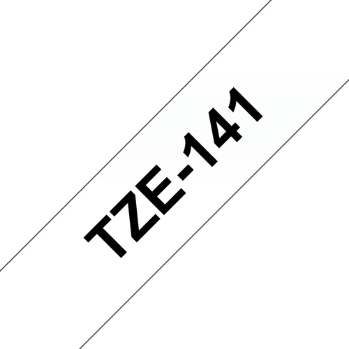 Cinta Brother TZE-141 Negro sobre transparente, 1.8 cm, 8 m