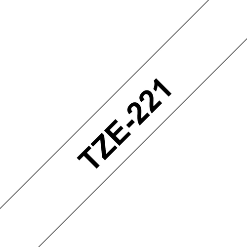 Cinta Brother TZE-221 Negro sobre blanco, 9 mm, 8 m