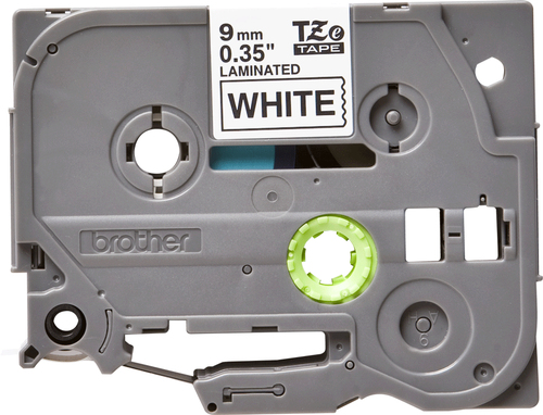 Miniatura 3 de Cinta Brother TZE-221 Negro sobre blanco, 9 mm, 8 m