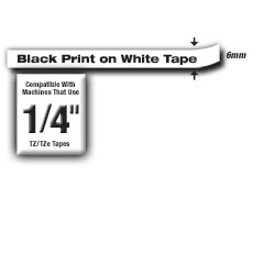 Miniatura 2 de Cinta Brother TZe-211 Negro sobre blanco, 6 mm, 8 m