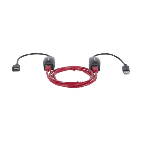 Tarjetas de red Manhattan Extensor de línea USB USB, RJ-45 2, 12 Mbit/s, Alámbrico, Negro