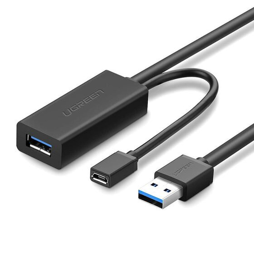 EXTENSOR Ugreen 20827 10 m, USB A a USB A/Micro-USB B, Negro