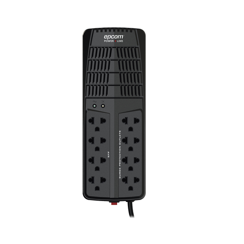 Miniatura 3 de Regulador Epcom EPL2000AVR 2 kVA / 1000 W, Entrada 95 - 148 V, 8 salidas AC, Negro