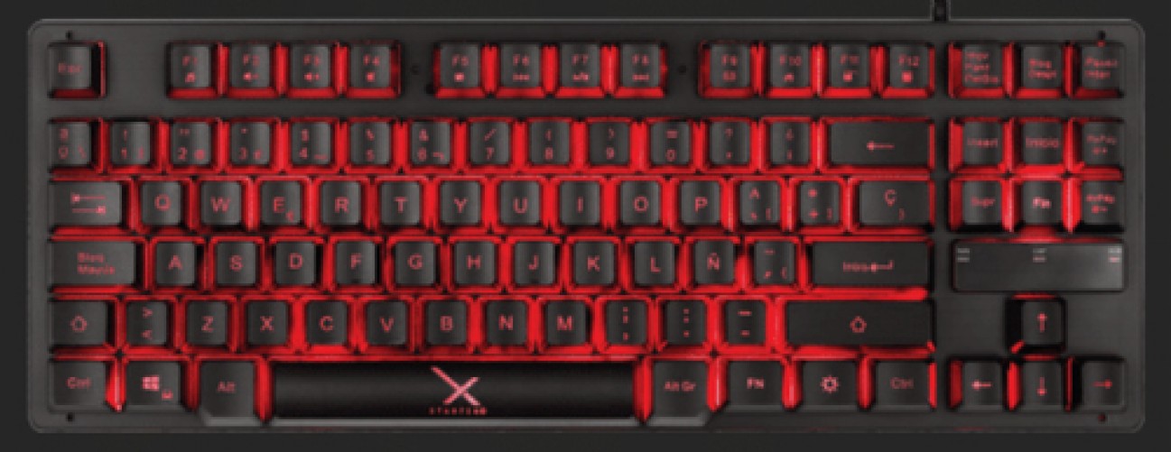 Teclado XZEAL XSATGA1B Alámbrico, USB, LED, Negro