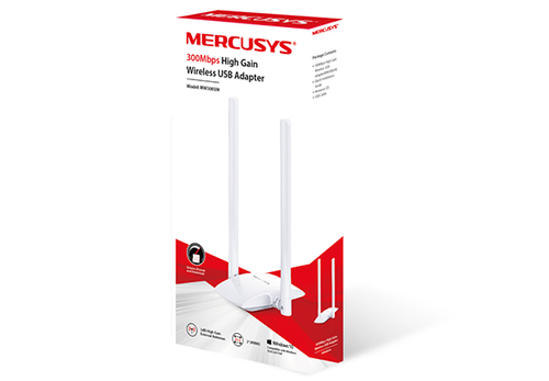 Miniatura 3 de Tarjeta de red inalambrica Mercusys MW300UH USB, Wi-Fi 4 (802.11n), Blanco
