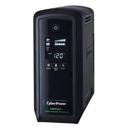 No Break CyberPower CP1000PFCLCD 1 kVA / 600 W, 1030 J, Salida 120 V, 10 salidas AC, Negro