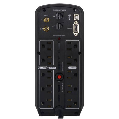 Miniatura 3 de No Break CyberPower CP1000PFCLCD 1 kVA / 600 W, 1030 J, Salida 120 V, 10 salidas AC, Negro