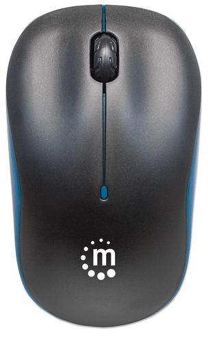 Miniatura 4 de Mouse Manhattan Ratón óptico inalámbrico Success Óptico, 3 Botones, 1000 DPI, RF inalámbrico, 10 m, Negro, Azul