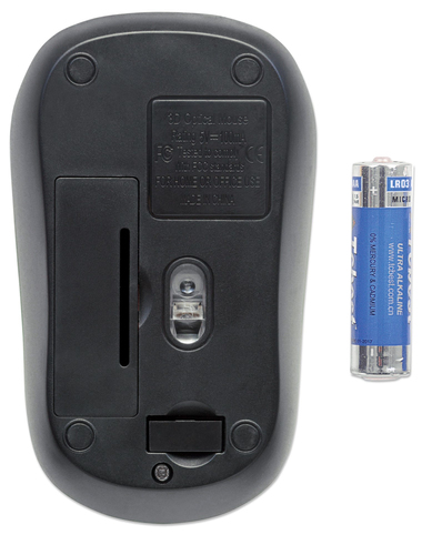 Miniatura 3 de Mouse Manhattan Ratón óptico inalámbrico Success Óptico, 3 Botones, 1000 DPI, RF inalámbrico, 10 m, Negro, Azul