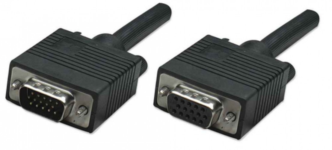 Cable VGA Manhattan 309011, 1.8 m, VGA (D-Sub), VGA (D-Sub), Macho, Hembra, Negro