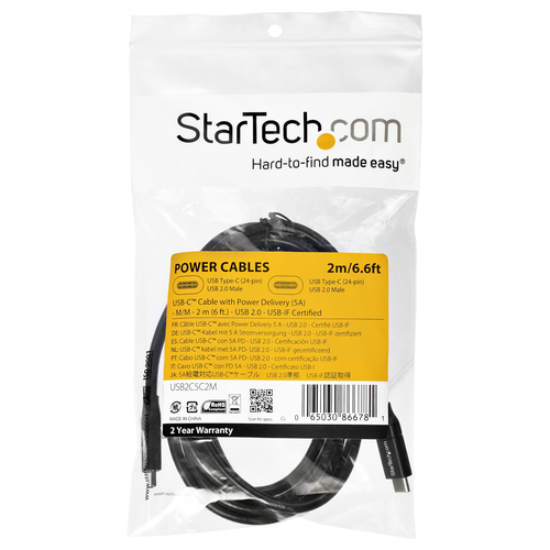 Miniatura 3 de Cable USB StarTech.com USB C a USB C, 480 Mbit/s, Negro