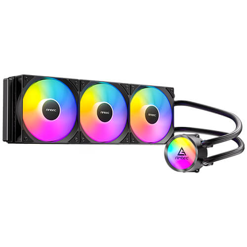 Miniatura 5 de Enfriamiento Liquido ANTEC Omni 360 ARGB, radiador de 360 mm, tres ventiladores PWM de 120 mm, bomba espejo ARGB, compatibilidad Intel y AMD.