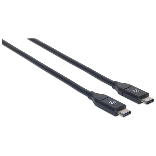 Miniatura 5 de Cable USB Manhattan Cable para Dispositivos USB-C de SúperVelocidad+ USB C a USB C, 10000 Mbit/s, Negro