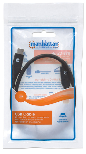 Miniatura 2 de Cable USB Manhattan Cable para Dispositivos USB-C de SúperVelocidad+ USB C a USB C, 10000 Mbit/s, Negro