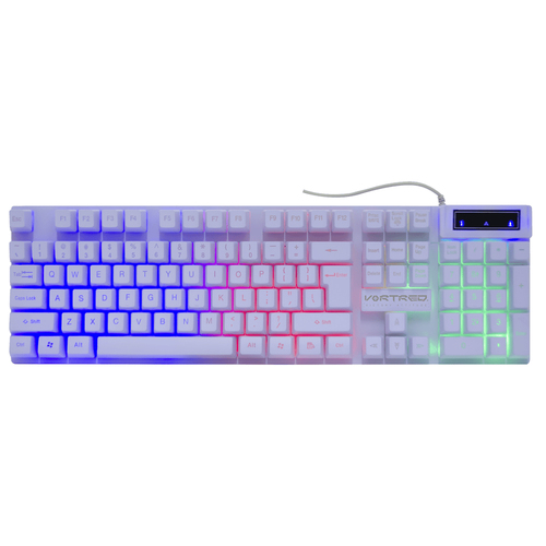 Miniatura 5 de Kit Teclado y Mouse Vortred Berry USB, Retroiluminado, Alámbrico, 3600 DPI, Blanco
