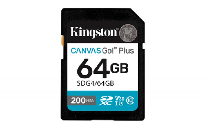 Memoria Kingston Technology Canvas Go! Plus Canvas Go! Plus 64 GB, Velocidad 200 MB/s, Clase 10