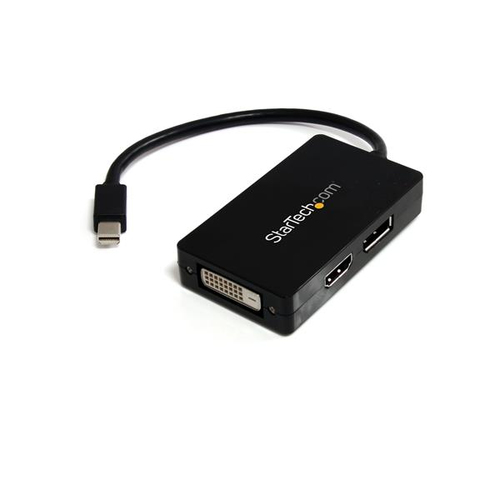 Adaptador vídeo StarTech.com Mini DisplayPort a DisplayPort + DVI-D + HDMI, 0.15 m, Negro