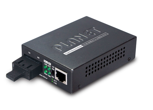 Conversor de medios PLANET GT-802S Gigabit Ethernet, 1000 Mbit/s, SC, 100000 m
