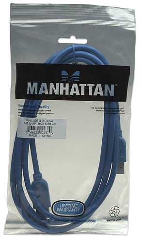 Miniatura 2 de EXTENSOR Manhattan Cable de Extensión USB de SúperVelocidad 2 m, USB A a USB A, Macho/Hembra, 5000 Mbit/s, Azul
