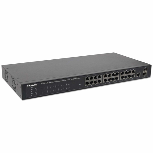 Miniatura 4 de Switch Intellinet Gestionado, RJ-45 24, Gigabit Ethernet (10/100/1000), Negro