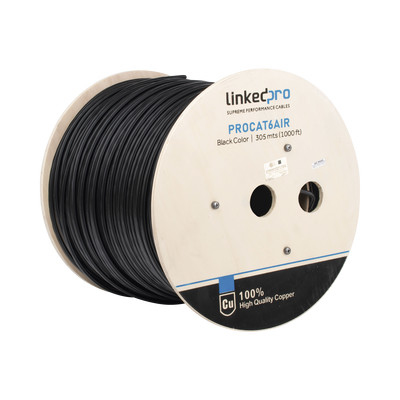 Bobina LinkedPRO PRO-CAT-6-AIR Cat6, 305 m, F/UTP (FTP), Negro