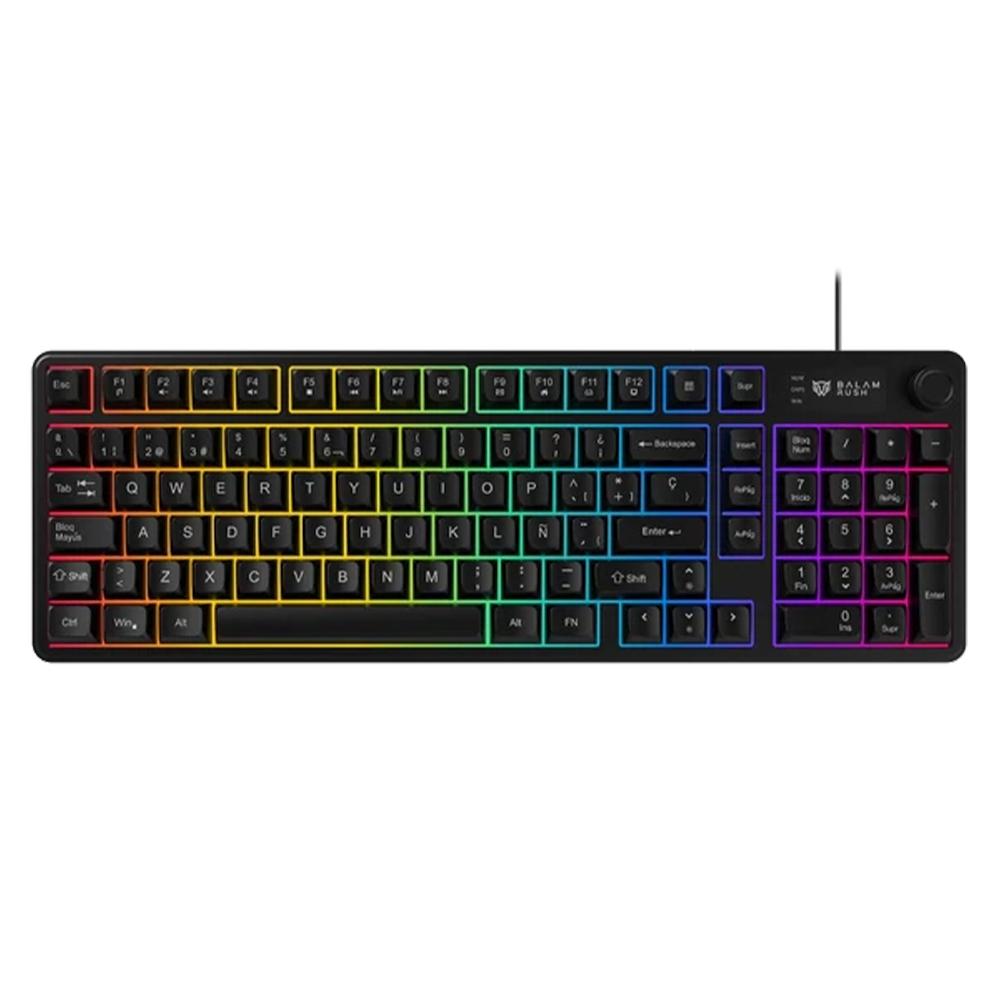 Teclado Gamer Balam Rush Balrak Pro KG490, LED RGB,  Alambrico, USB, Anti-ghosting, Negro