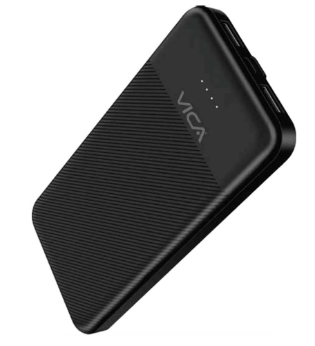 Power Bank Vica 10000 mAh, Universal, USB, Negro