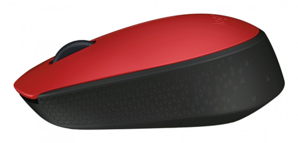 Mouse Logitech M170 3 Botones, RF inalámbrico, 10 m, Negro, Rojo