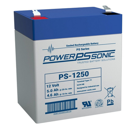 Bateria para UPS Power-Sonic PS-1250-F2 Sealed Lead Acid (VRLA), 12 V, Gris