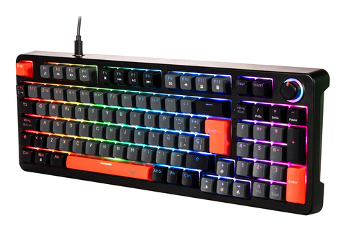 Miniatura 3 de Teclado Naceb Technology Español, Alámbrico, USB, Interruptor mecánico, LED RGB, Gris