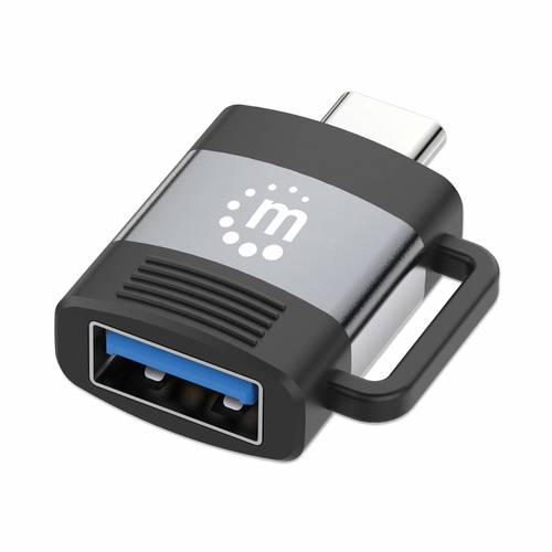 Adaptador Manhattan 356312 USB-A a USB-C, Negro, Gris