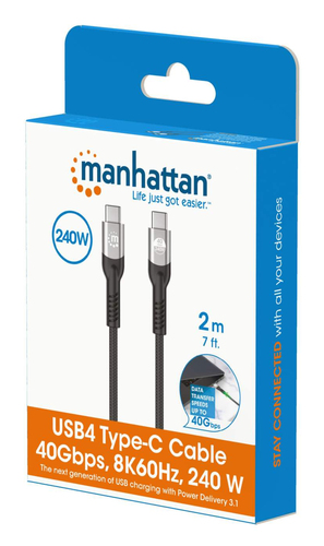 Miniatura 5 de Cable USB Manhattan USB C a USB C, Negro