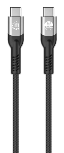 Miniatura 2 de Cable USB Manhattan USB C a USB C, Negro