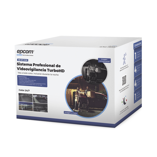 Kit videovigilancia Epcom B8-KIT8-CV/A 8 canales, cámara 1920 x 1080, Bala (forma), IP66