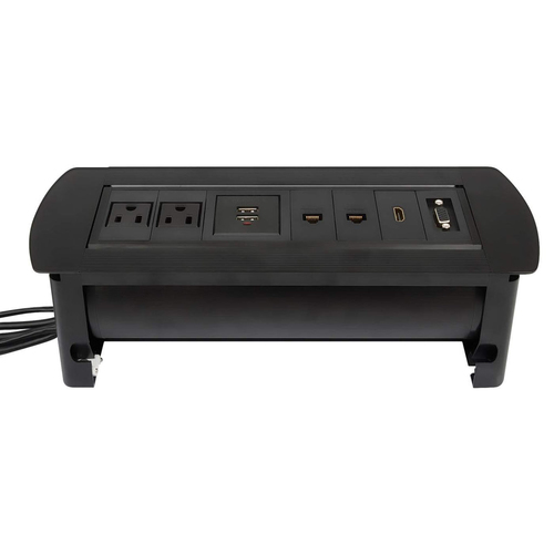 Miniatura 4 de Barra de contactos Manhattan Caja de conexión para mesa 100 - 240 V, 1.5 m, 2 salidas AC, Negro