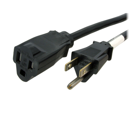 Cables de poder StarTech.com Macho, Hembra 125 V, 0.9 m, Negro