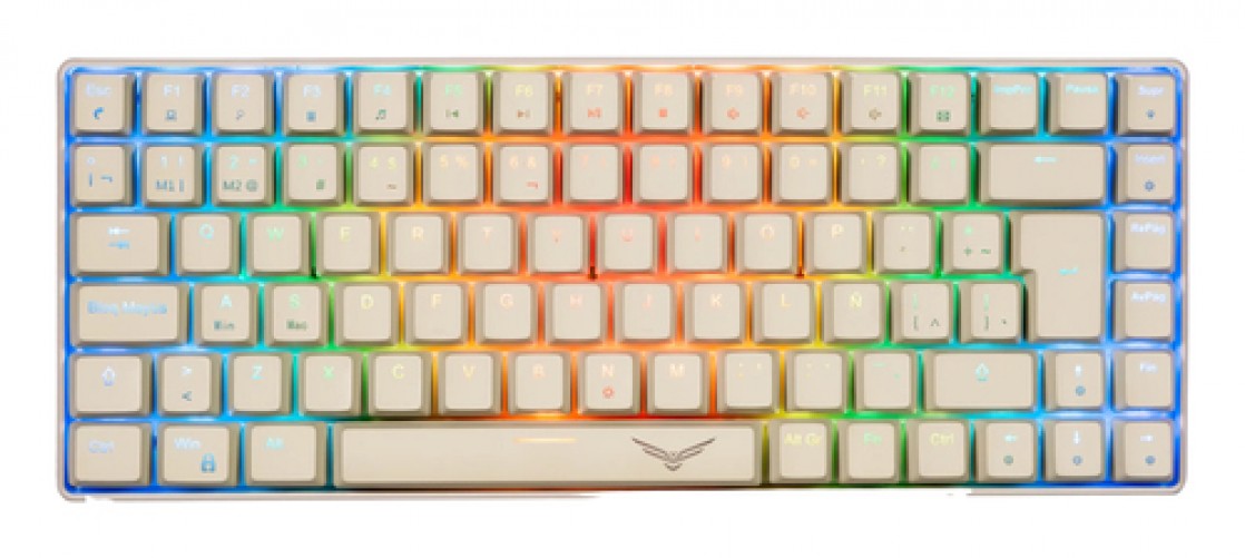Teclado Naceb Technology Español, Alámbrico, USB, Interruptor mecánico, LED RGB, Blanco