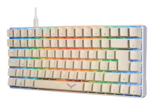 Miniatura 4 de Teclado Naceb Technology Español, Alámbrico, USB, Interruptor mecánico, LED RGB, Blanco