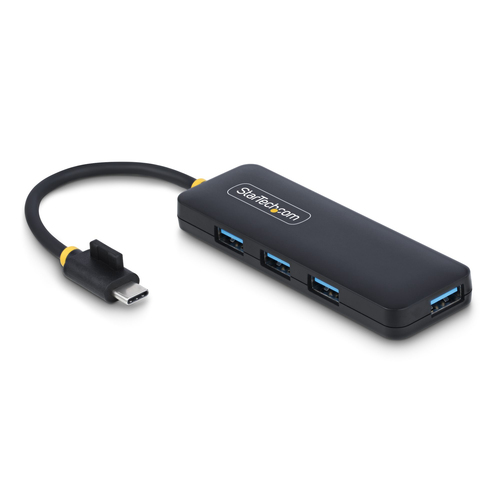 HUB StarTech.com H5C4A-USB-HUB Interfaz USB 3.2 Gen 1 (3.1 Gen 1) Type-C, 4 USB A 3.1, Plástico, Cantidad de puertos 4, Longitud de cable 0.13 m, Velocidad 5000 Mbit/s, Color Negro