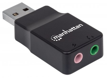 Miniatura 5 de Adaptador Manhattan USB-A a 2 x 3.5 mm, Negro